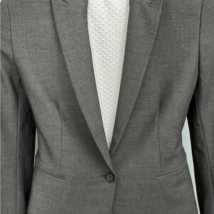 Ann Taylor Charcoal One-Button Blazer Size 14